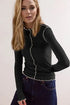 'Jedda' Ribbed Long Sleeve T-Shirt - Celes Fashion